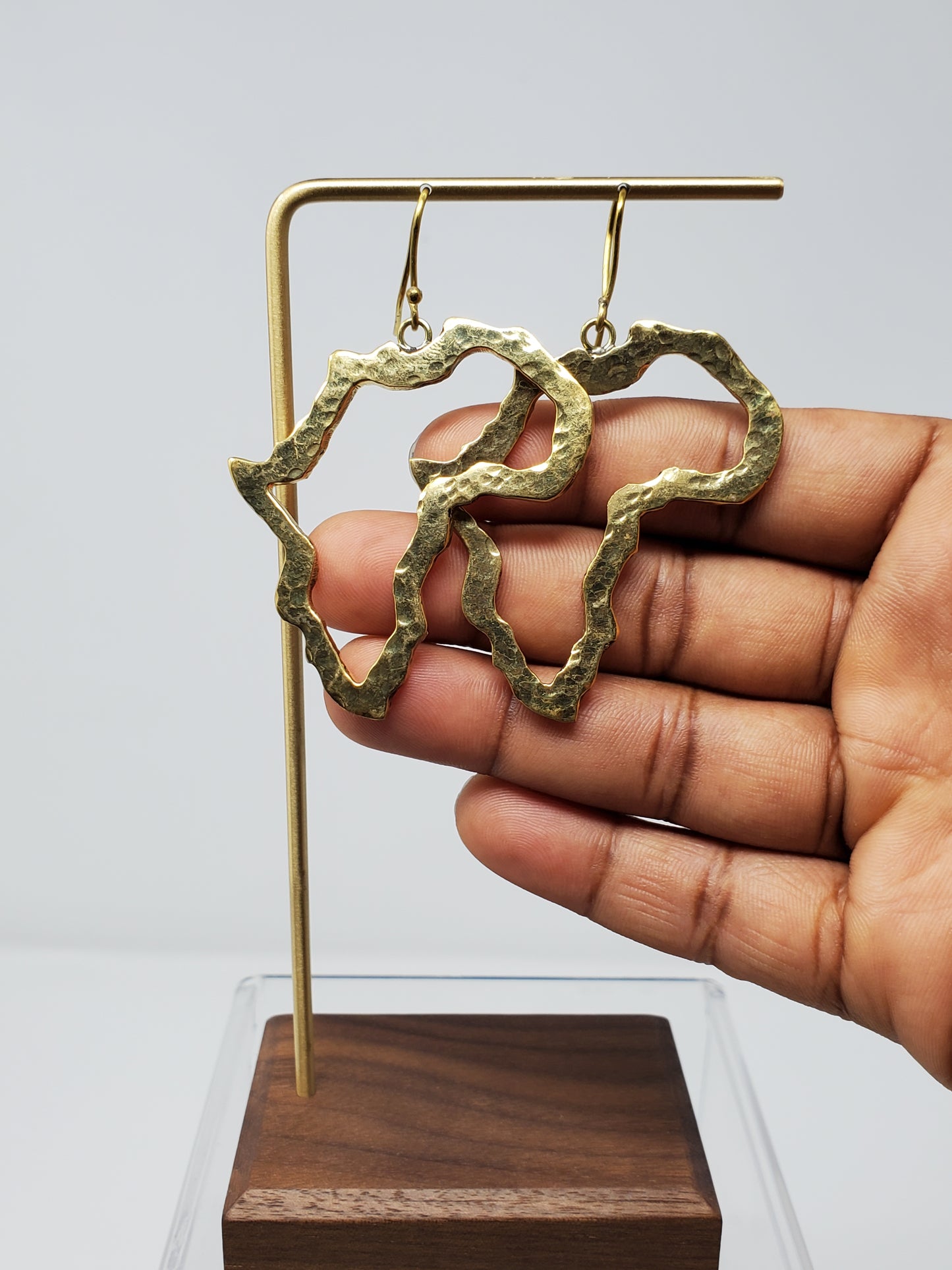Yaou Hoops African Continent Earrings