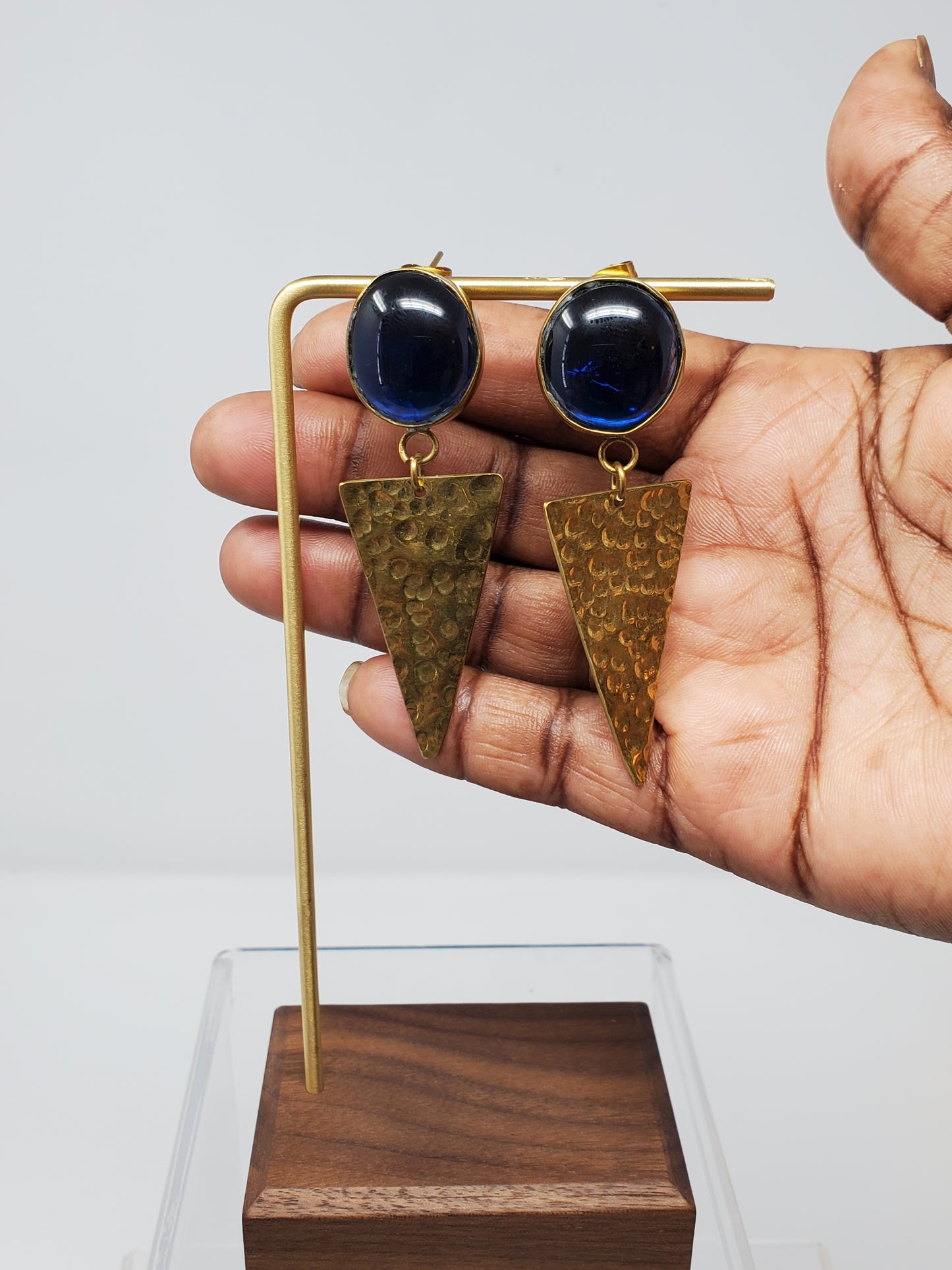 Moussa Triangle Brass Earrings