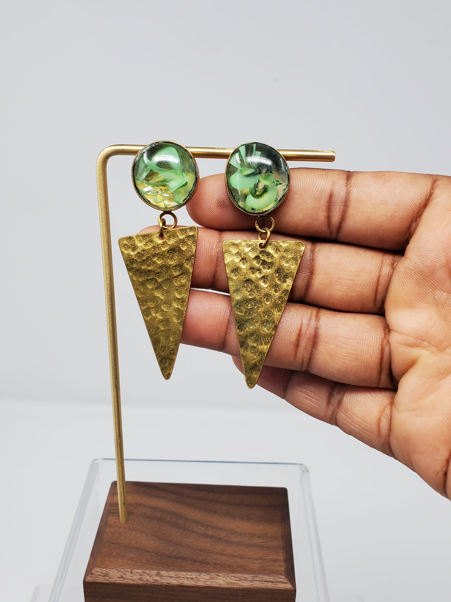 Moussa Triangle Brass Earrings