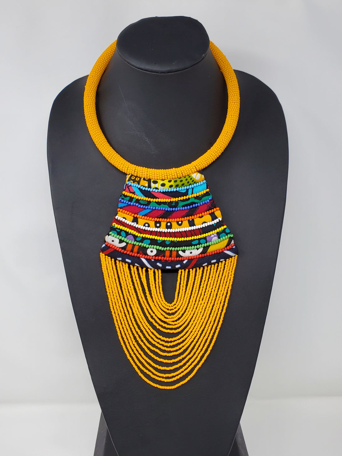 Njeri Ankara and Beaded Wave necklace