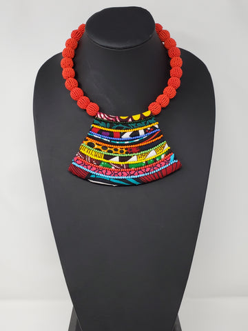 Dada Ankara and Beaded Ball Necklace 2