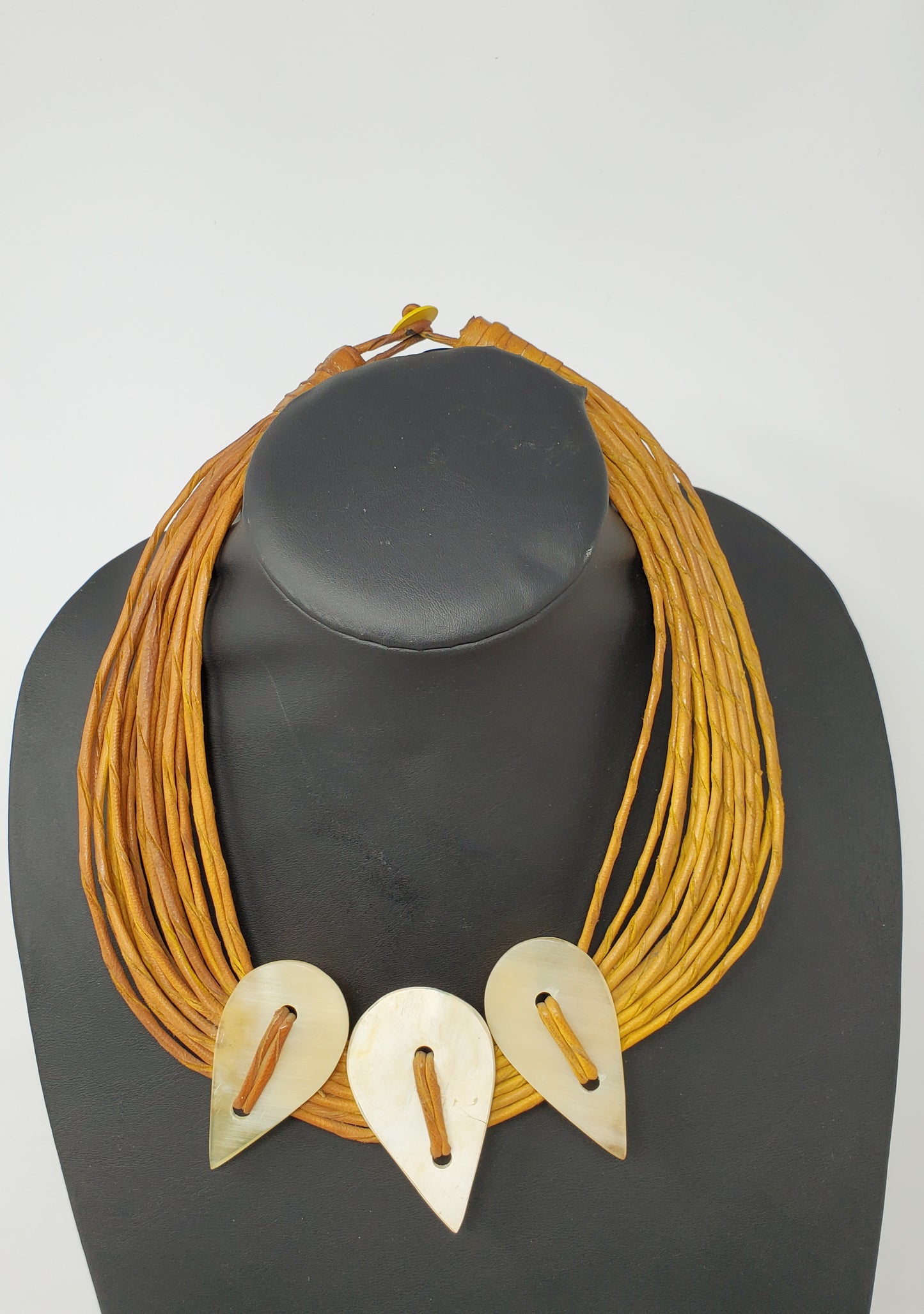 Asma Leather and Horn Choker