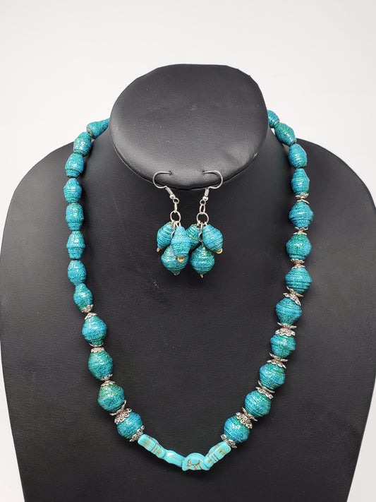 Kufara Paper bead Necklace set