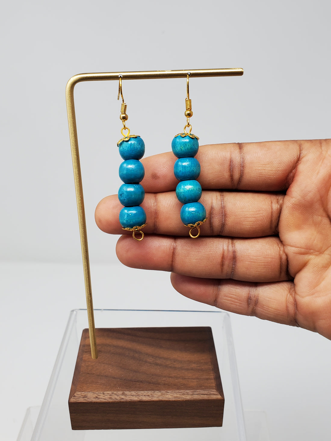 Akin Wooden Bead Earrings