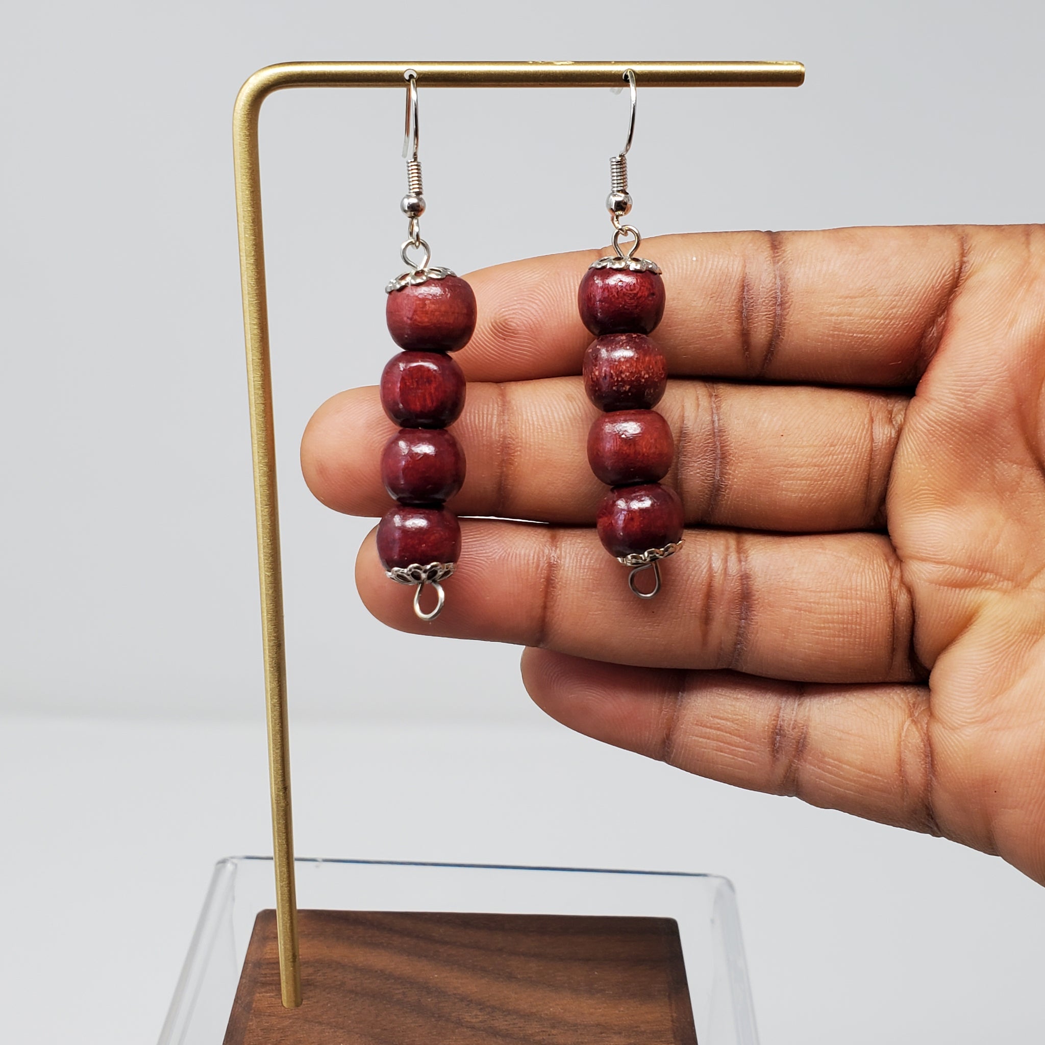 Akin Wooden Bead Earrings