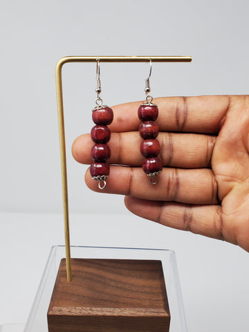 Akin Wooden Bead Earrings