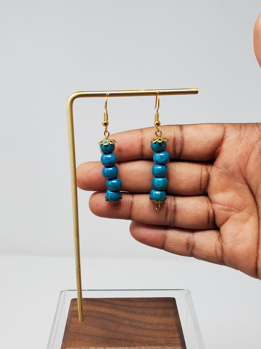 Akin Small Wooden Bead Earrings