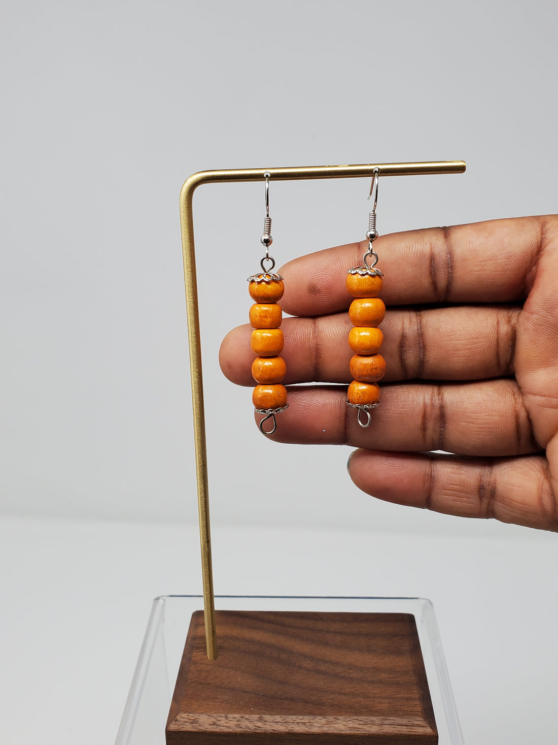 Akin Small Wooden Bead Earrings