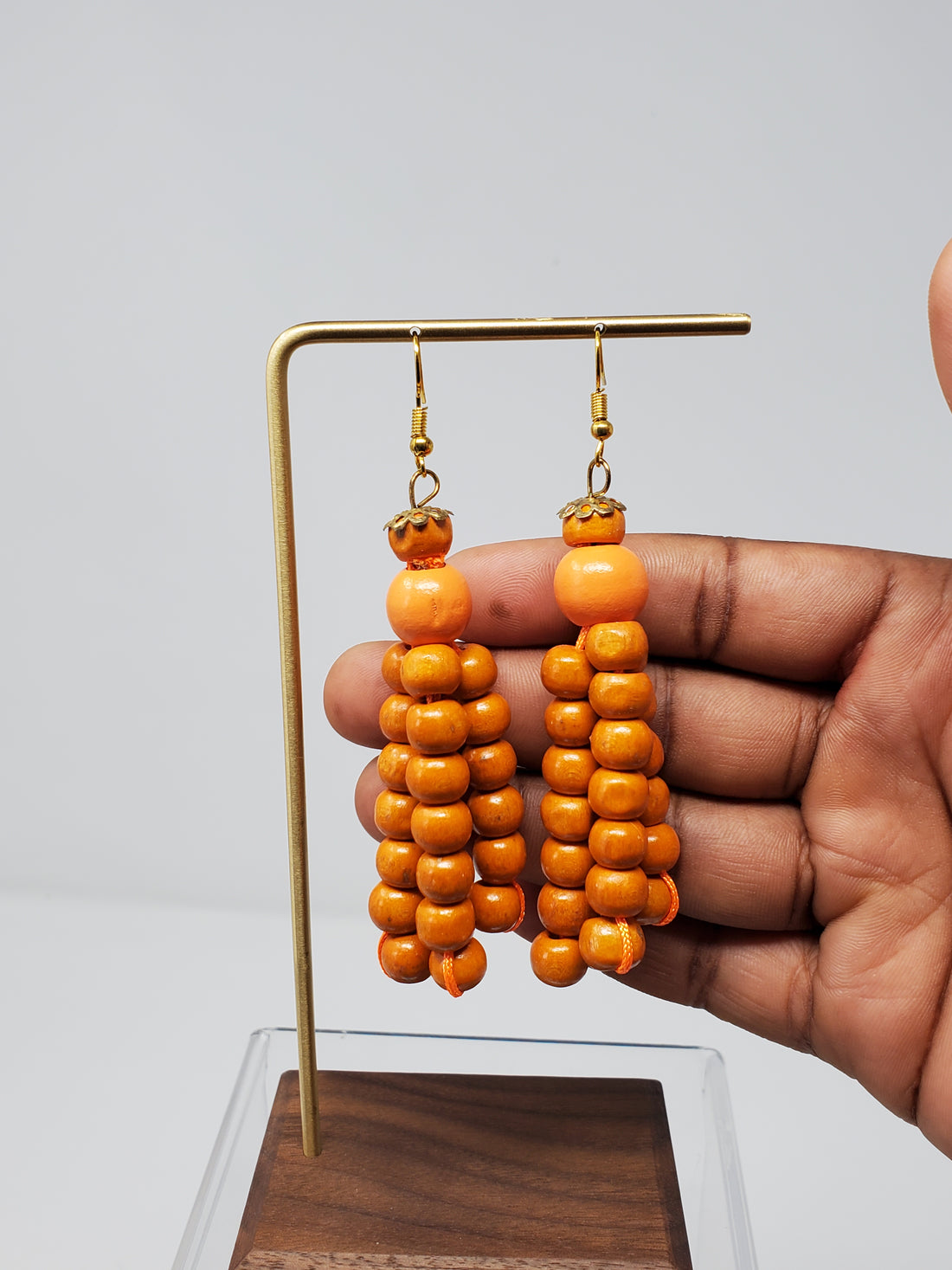 Bisi Small Wooden Beads Chandelier Earrings.