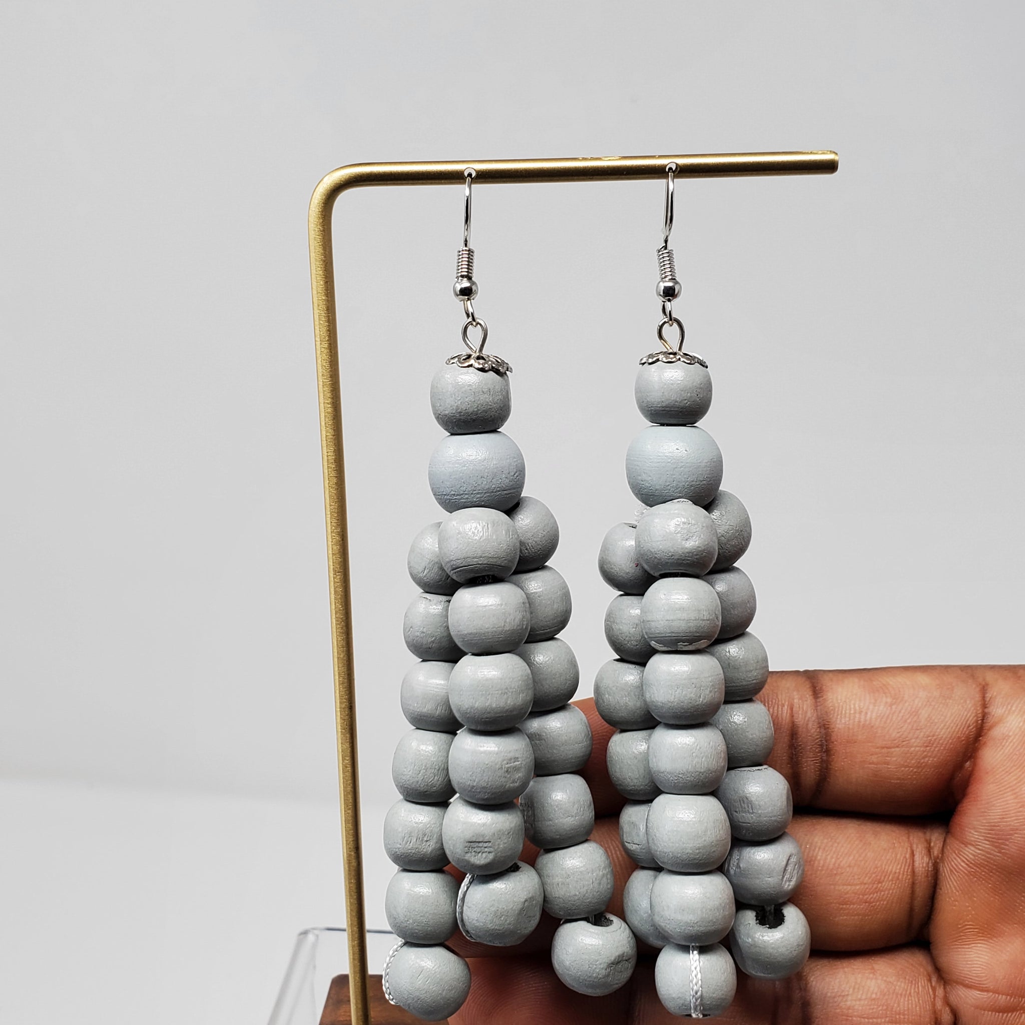 Bisi Wooden Beads Chandelier Earrings