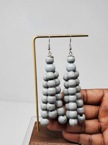 Bisi Wooden Beads Chandelier Earrings