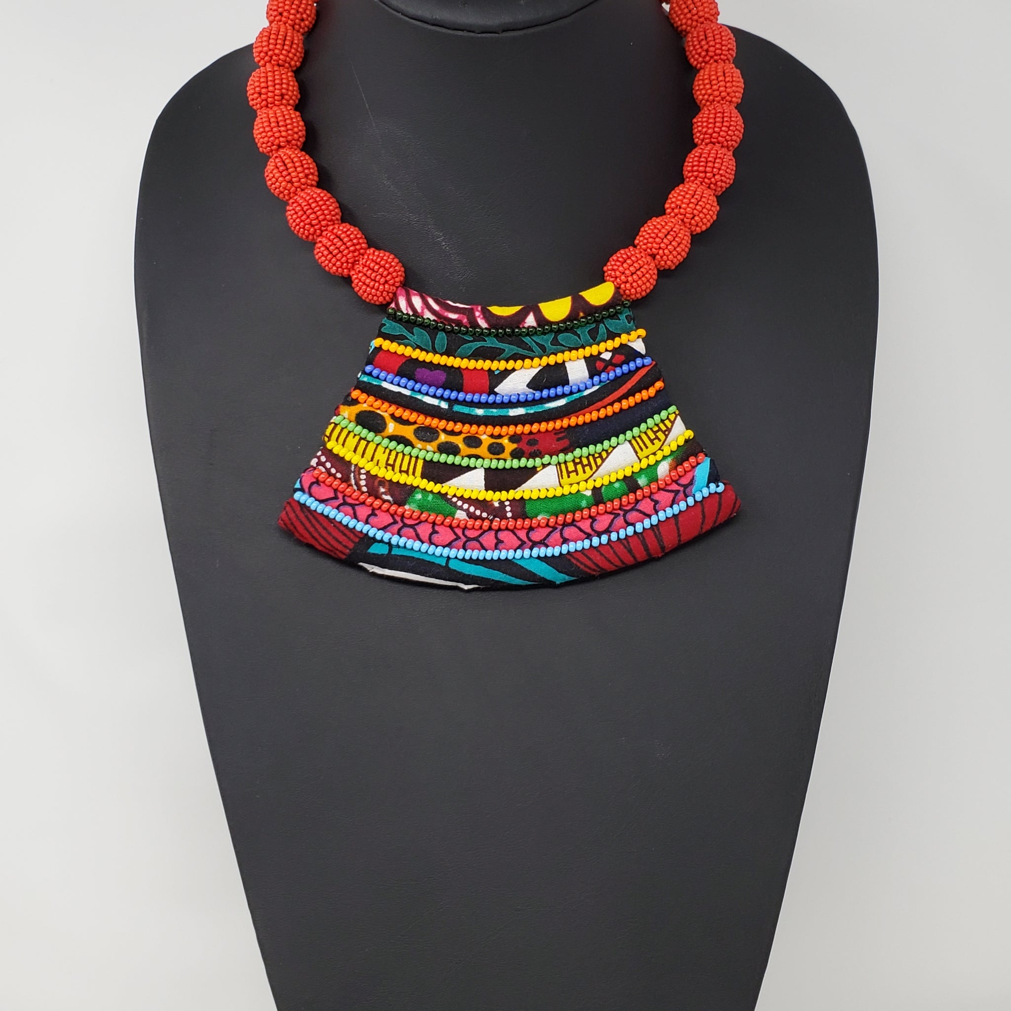 Dada Ankara and Beaded Ball Necklace 2