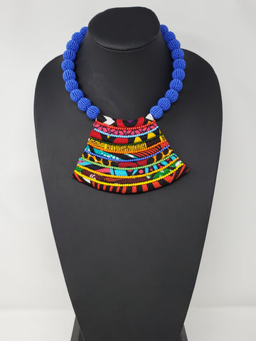 Dada Ankara and Beaded Ball Necklace 2