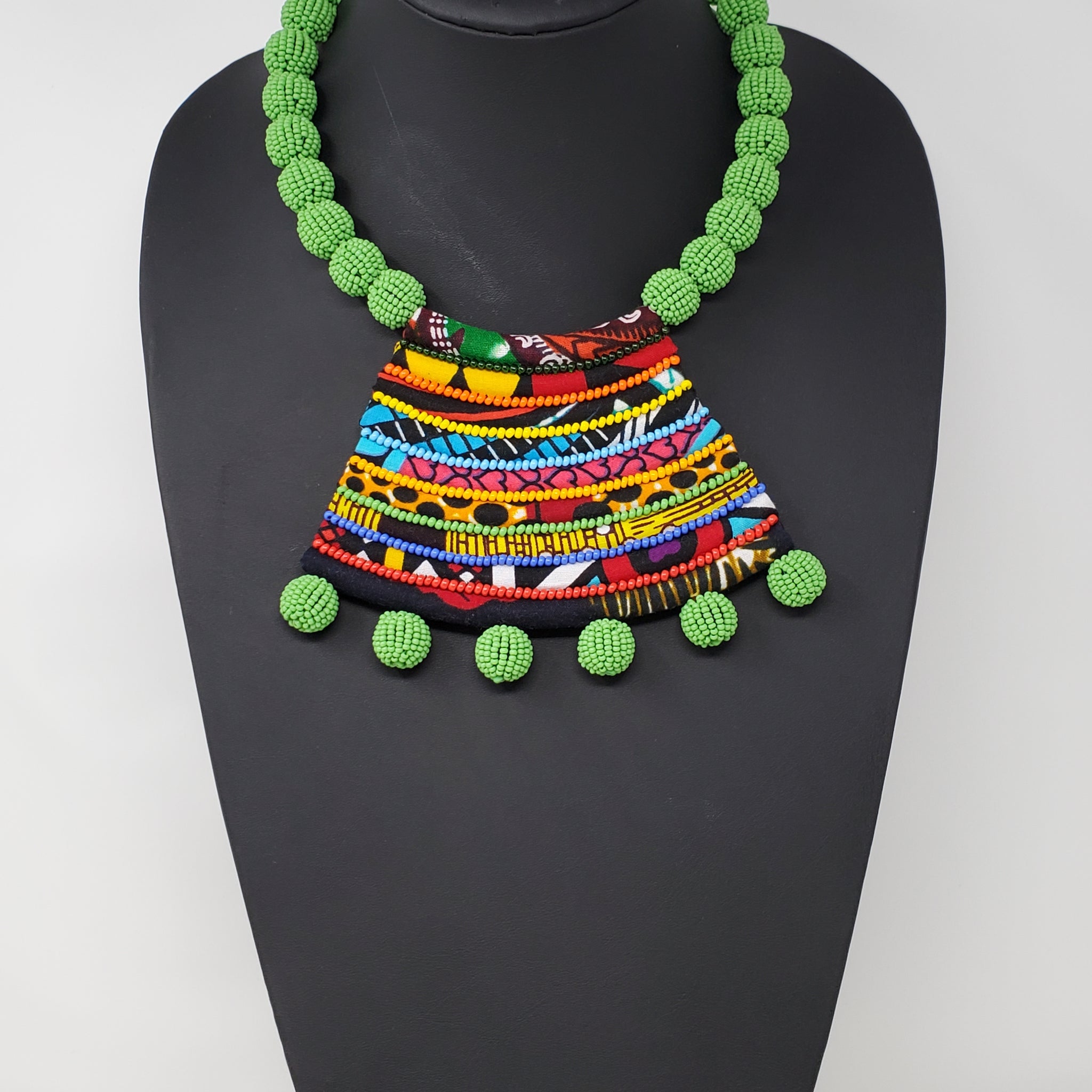 Dada Ankara and Beaded Ball Necklace