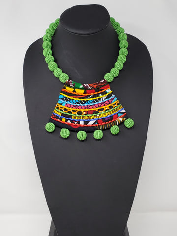 Dada Ankara and Beaded Ball Necklace