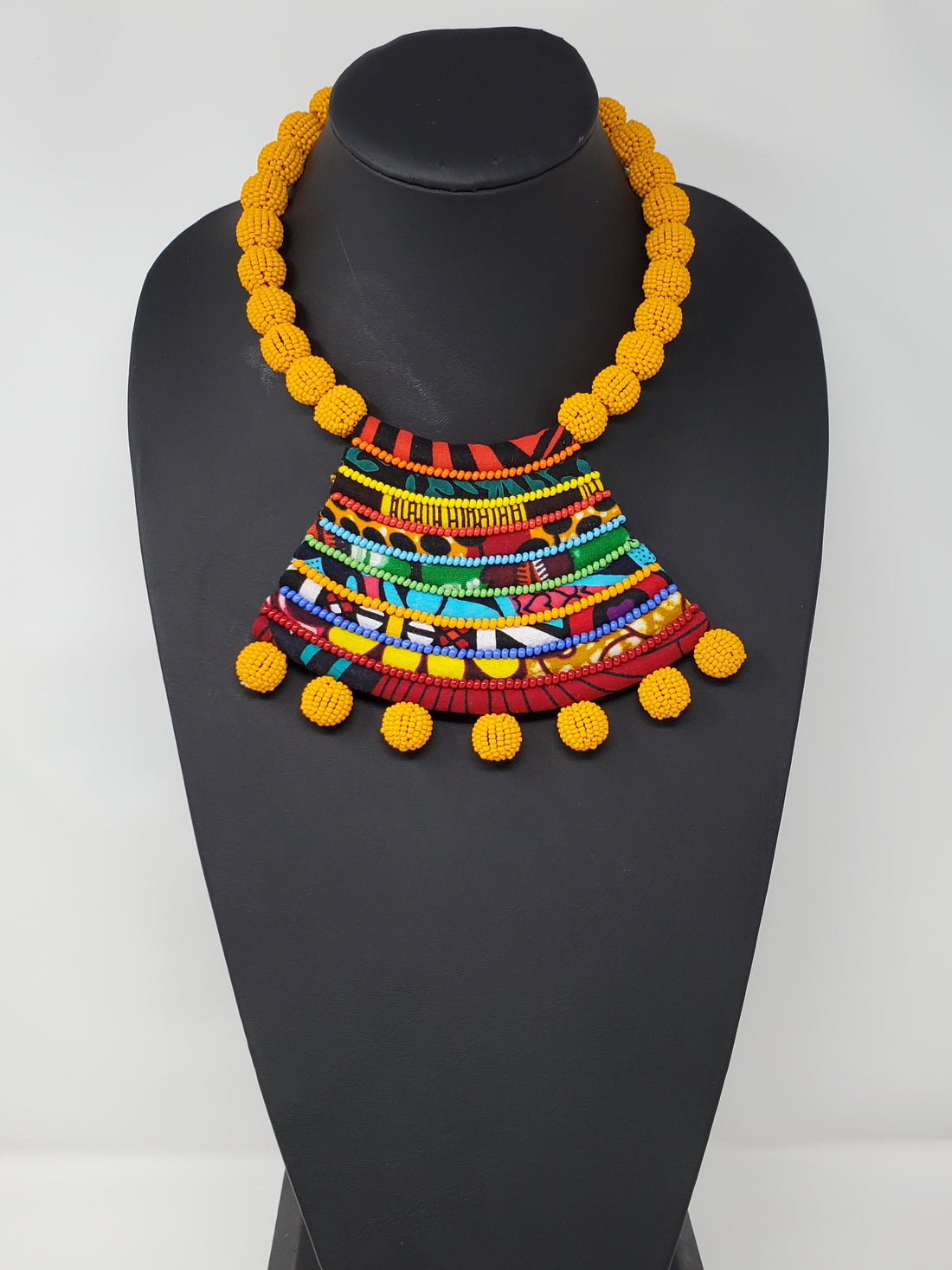 Dada Ankara and Beaded Ball Necklace