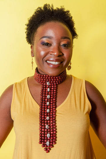 Mulipo Wooden Bead Tie Choker