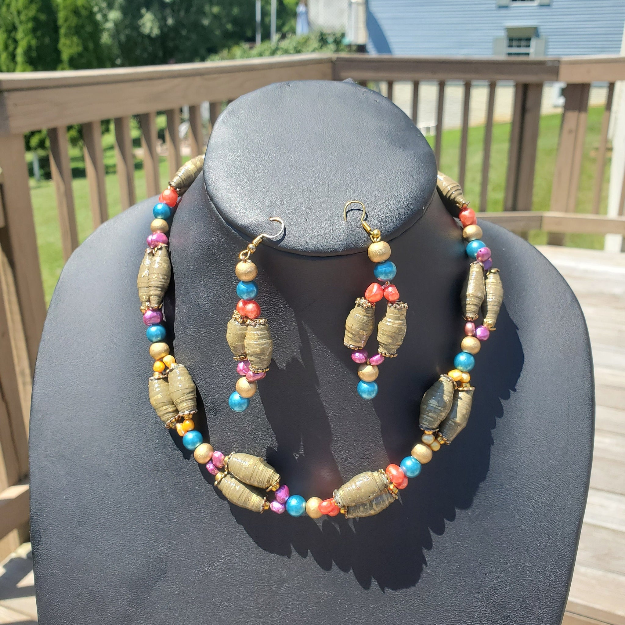 Sandra Paper Bead Necklace