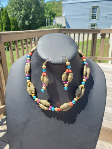 Sandra Paper Bead Necklace