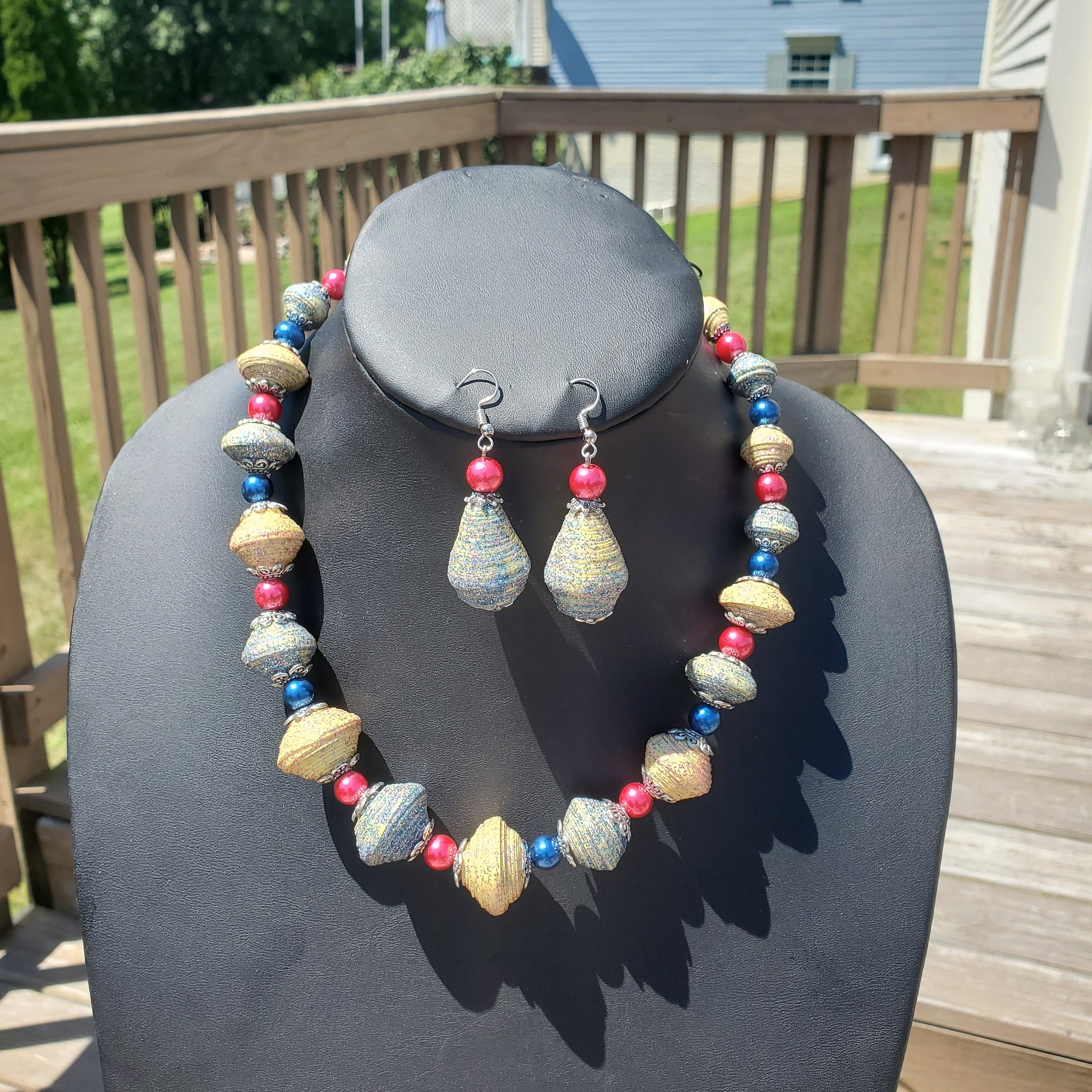 Colleta Paper Bead Necklace