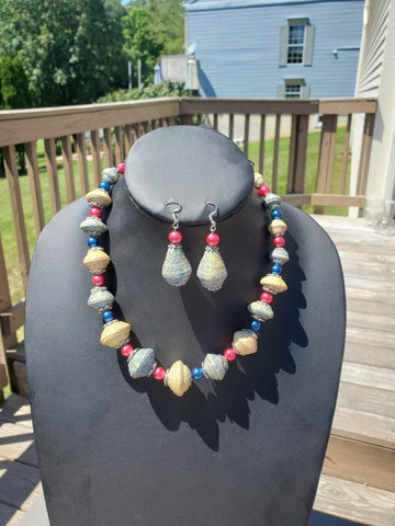 Colleta Paper Bead Necklace