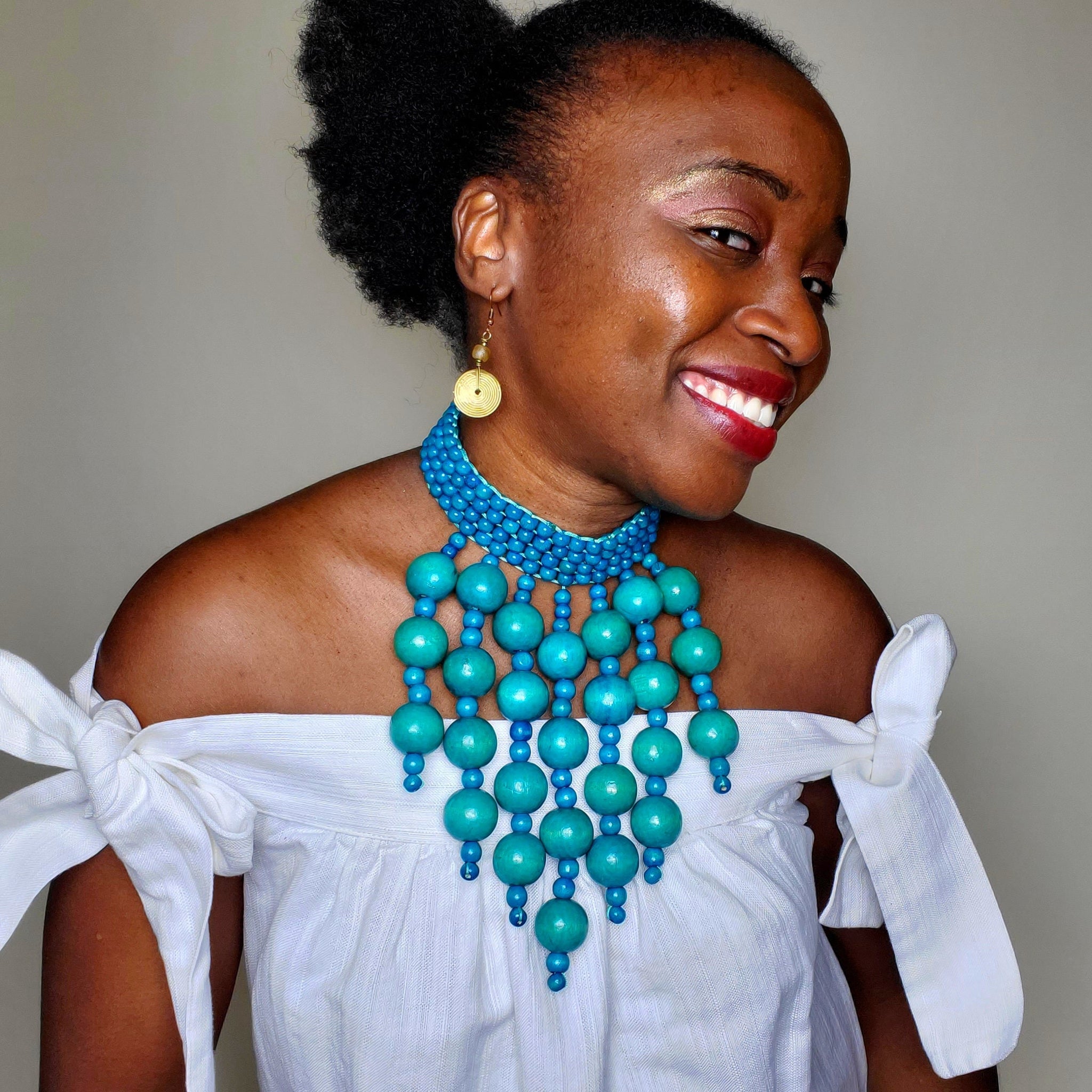 Rende Chunky Wooden bead Choker